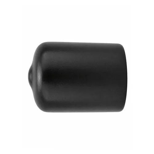 7.14mm x 12.7mm (Round) Plastic End Cap - Black | PVC