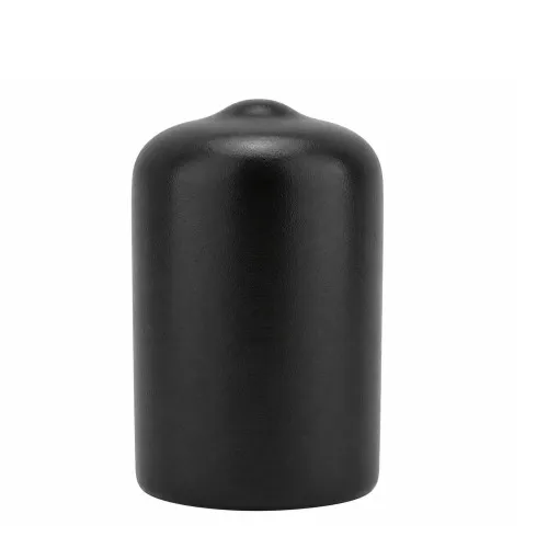 9.53mm x 12.7mm (Round) Plastic End Cap - Black | PVC