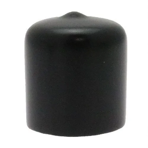 13.5mm x 12.7mm (Round) Plastic End Cap - Black | PVC