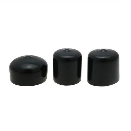 14.3mm x 12.7mm (Round) Plastic End Cap - Black | PVC