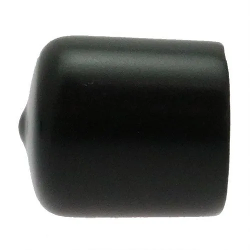 14.3mm x 12.7mm (Round) Plastic End Cap - Black | PVC