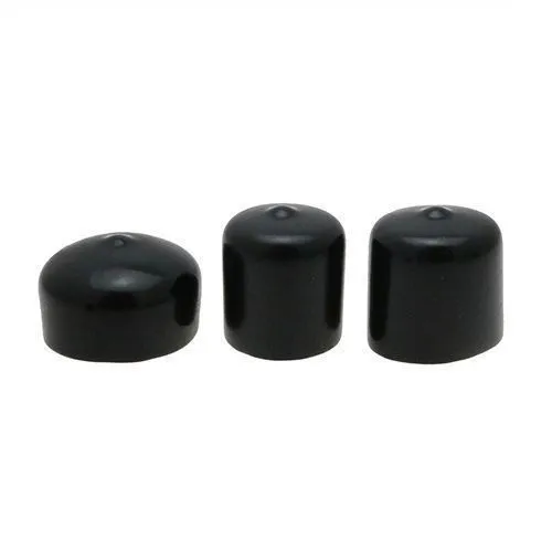 19.05mm x 12.7mm (Round) Plastic End Cap - Black | PVC