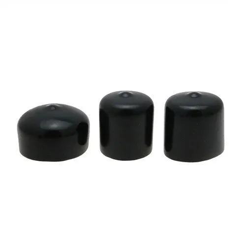 25.4mm x 12.7mm (Round) Plastic End Cap - Black | PVC