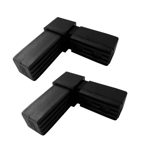 20mm Square Tube 2 Way Right Angle Connector - 36mm Length | Nylon