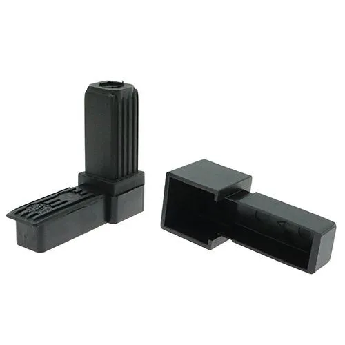 25mm Square Tube 2 Way Right Angle Connector - 52mm Length | Nylon