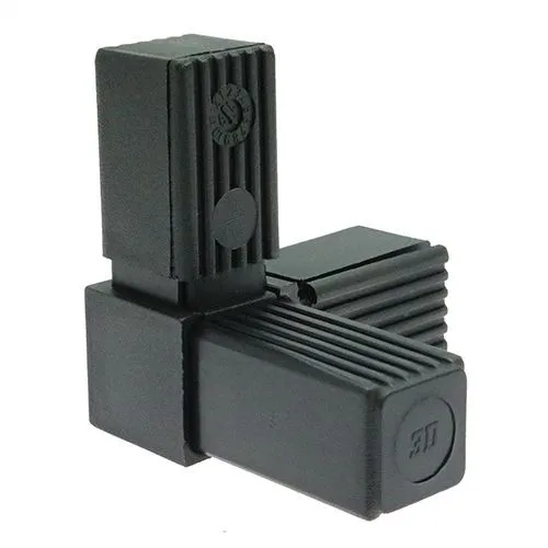 Square 3 Way Corner Tube Connector - 30mm Outside Diameter