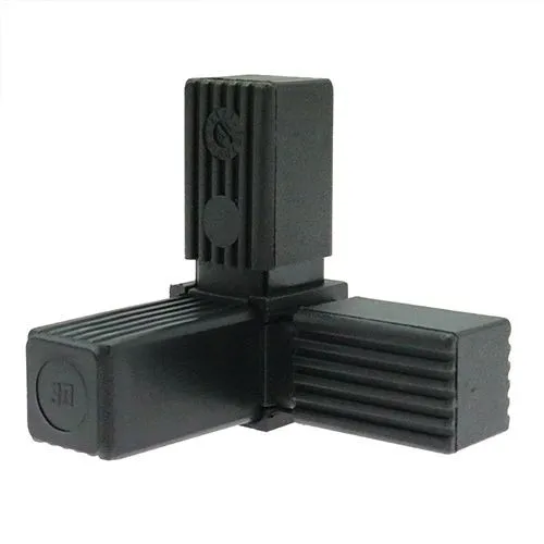 30mm Square Tube 3 Way Corner Connector - 47mm Length | Nylon
