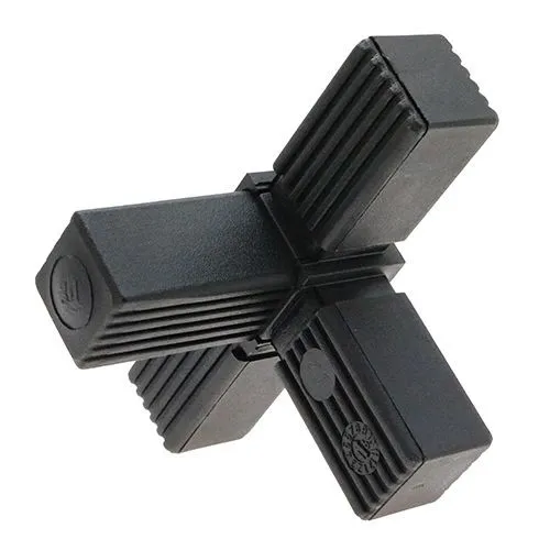 Square 4 Way Corner Tube Connector - 25mm Outside Diameter