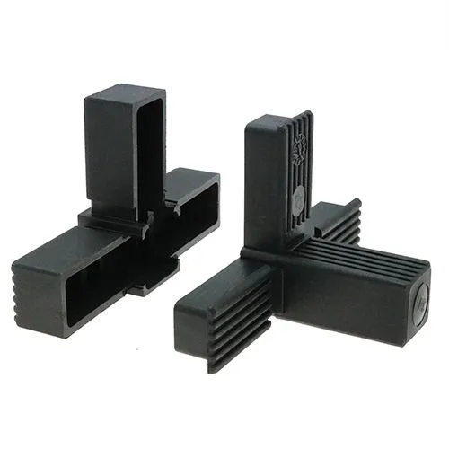 30mm Square Tube 3 Way T Corner Connector - 47mm Length | Nylon
