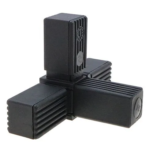 30mm Square Tube 3 Way T Corner Connector - 47mm Length | Nylon