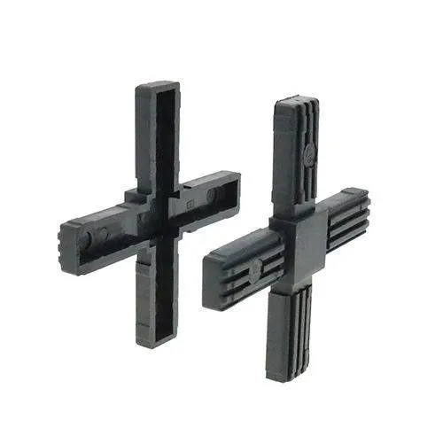 20mm Square Tube 4 Way Cross Connector - 36mm Length | Nylon
