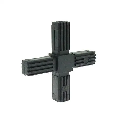 20mm Square Tube 4 Way Cross Connector - 36mm Length | Nylon