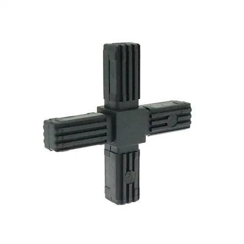 25mm Square Tube 4 Way Cross Connector - 54mm Length | Nylon
