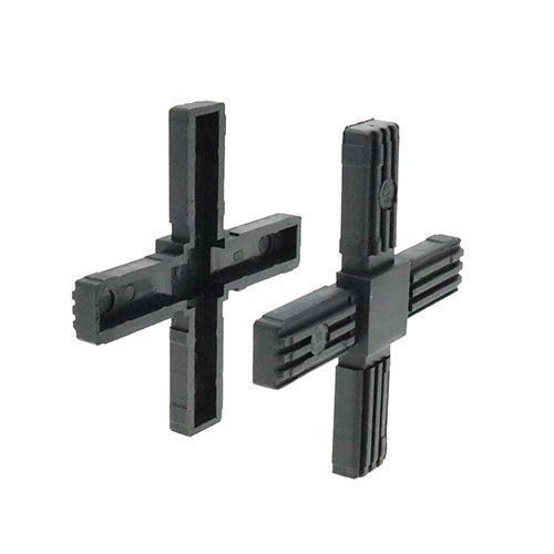 30mm Square Tube 4 Way Cross Connector - 47mm Length | Nylon