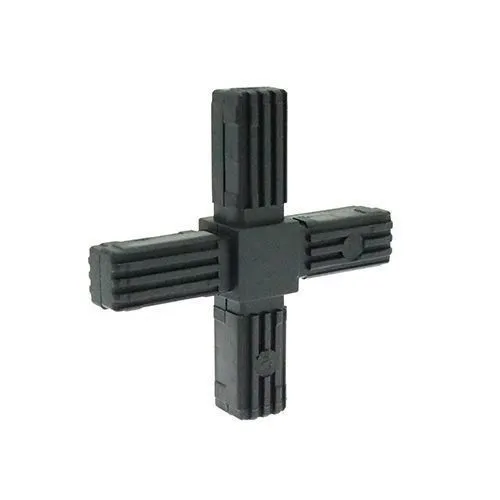 30mm Square Tube 4 Way Cross Connector - 47mm Length | Nylon