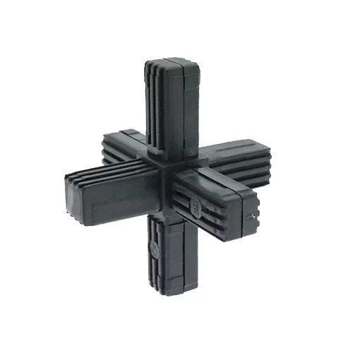 25mm Square Tube 6 Way Connector - 52mm Length | Nylon