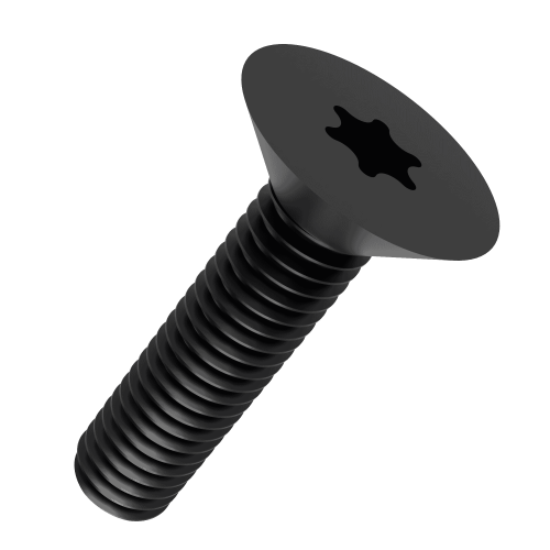 M6 x 20mm Torx Countersunk Machine Screw DIN 965T - Black Zinc | Vital Parts