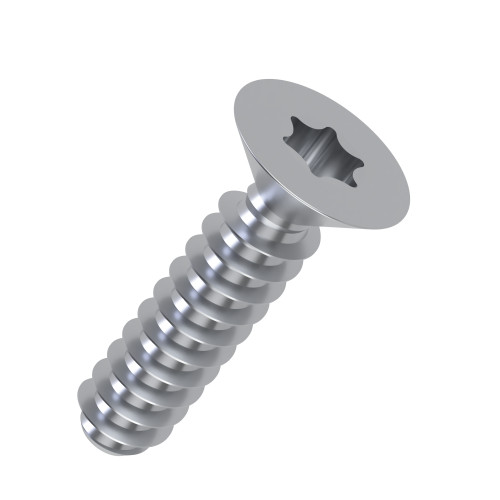 4mm x 12mm Torx Countersunk Screw For Soft Plastics (PT30) | BZP Steel