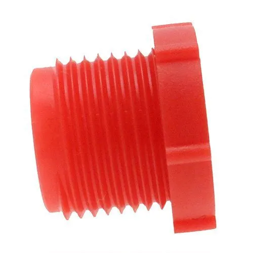 7/16in-20 UNF Threaded Plug (Quick Fit Connector) - Red | LDPE