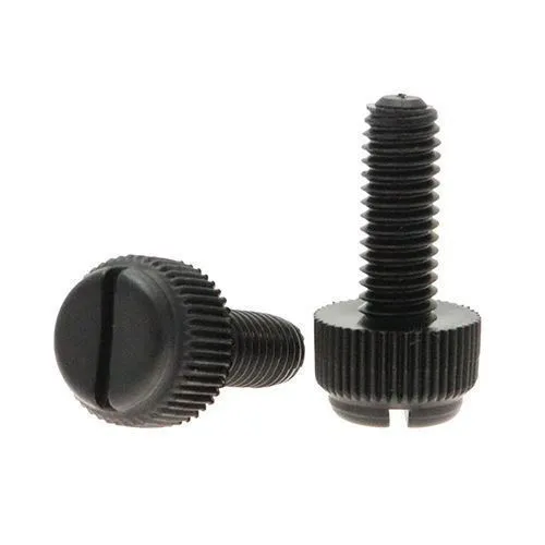 M6 x 20mm Nylon Slotted Knurled Thumb Screw | Black