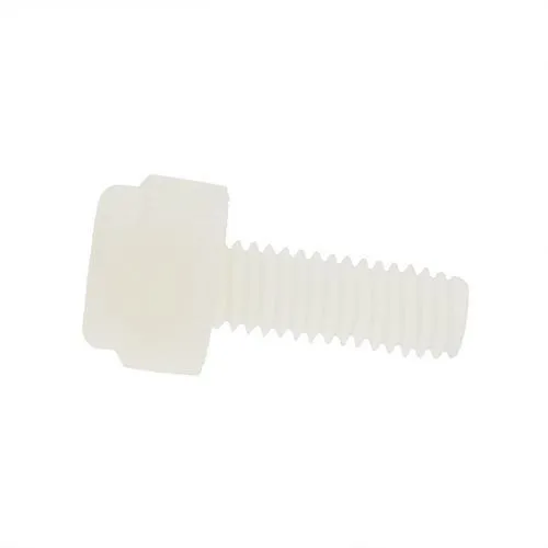 M6 x 40mm Nylon Slotted Knurled Thumb Screw | Natural