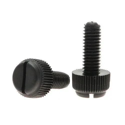 M6 x 40mm Nylon Slotted Knurled Thumb Screw | Black