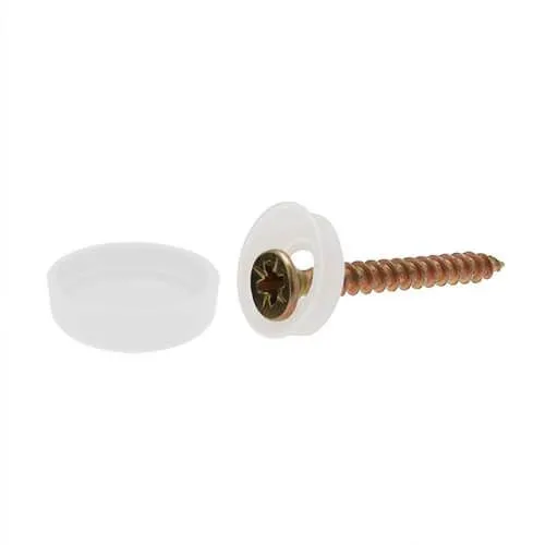 Screw Cover Caps - Screw Sizes 6 to 8 (500 pcs) - White -CAP300