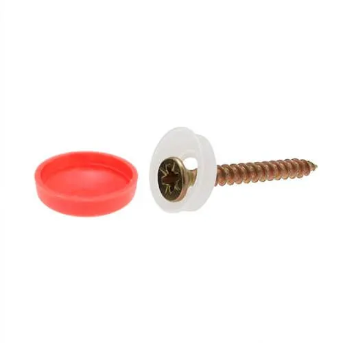 Screw Cover Caps - Screw Sizes 10 to 14 (500 pcs) - Red -CAP305