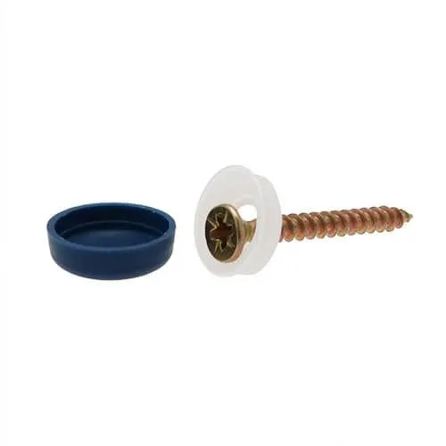 Screw Cover Caps - Screw Sizes 6 to 8 (500 pcs) - Blue (Royal Blue) -CAP306
