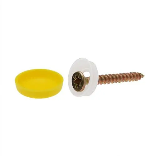 Screw Cover Caps - Screw Sizes 6 to 8 (500 pcs) - Yellow -CAP308
