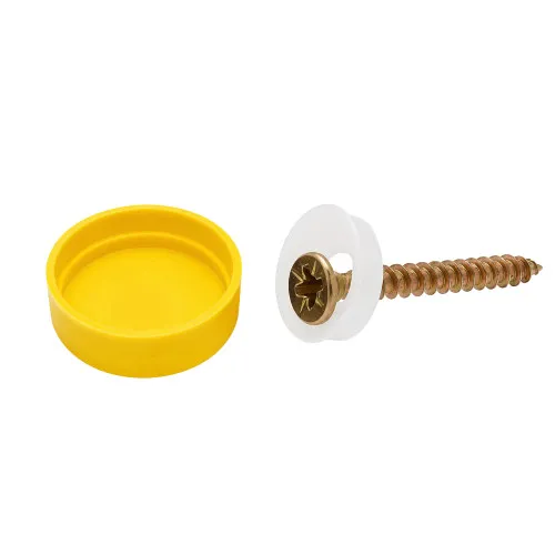 No.10-12 Yellow Screw Cover Cap | Polypropylene (PP)