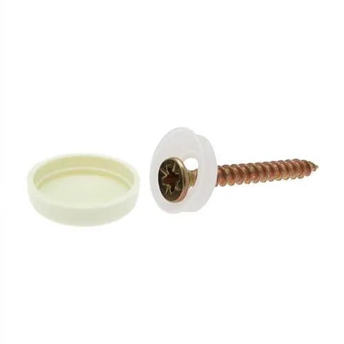 Screw Cover Caps - Screw Sizes 6 to 8 (500 pcs) - Cream -CAP312