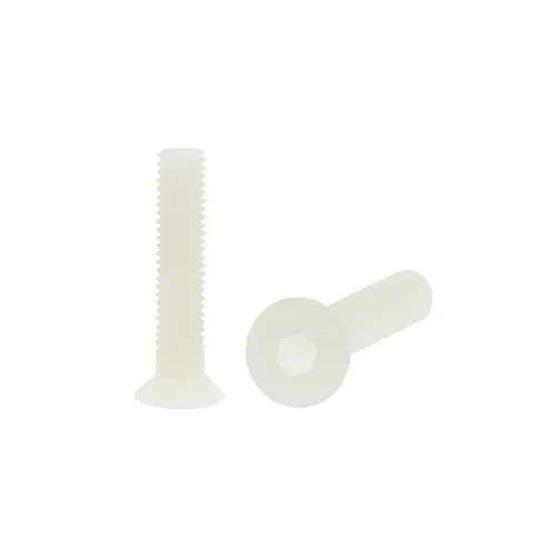 M6 x 12mm Nylon Hex Socket Countersunk Screw (DIN 7991) | Natural