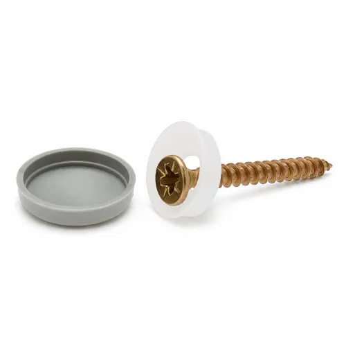 No.10-12 Silver/Grey Screw Cover Cap | Polypropylene (PP)