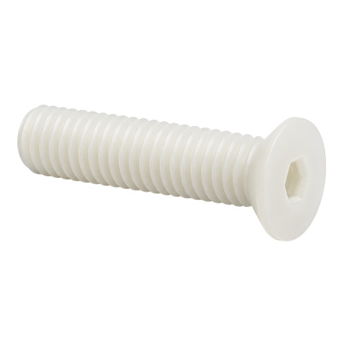 M8 x 20mm Nylon Hex Socket Countersunk Screw (DIN 7991) | Natural