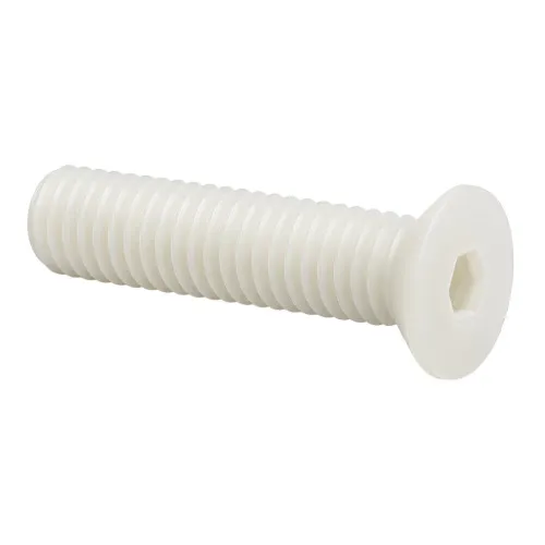 M8 x 20mm Nylon Hex Socket Countersunk Screw (DIN 7991) | Natural