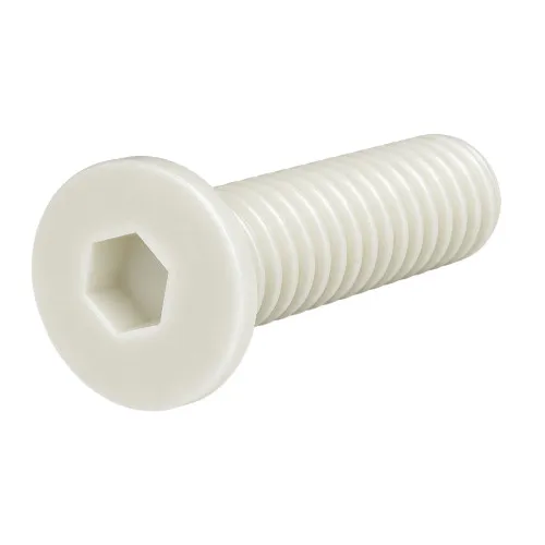 M8 x 20mm Nylon Hex Socket Countersunk Screw (DIN 7991) | Natural