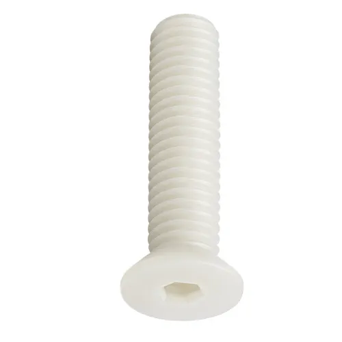 M8 x 20mm Nylon Hex Socket Countersunk Screw (DIN 7991) | Natural