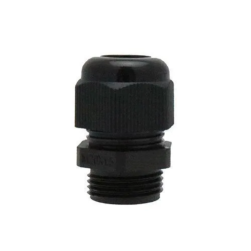 M20 x 1.5mm Threaded Nylon Cable Gland (IP68) 5 - 9mm Cable | Black - Waterproof