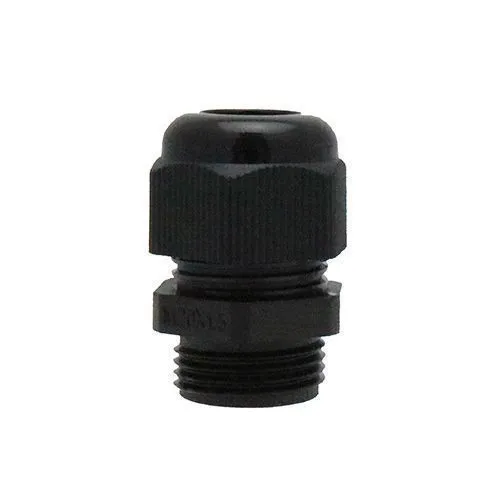 M25 x 1.5mm Threaded Nylon Cable Gland (IP68) 10 - 12mm Cable | Black - Waterproof
