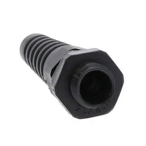 M12 x 1.5mm Spiral Cable Gland (9mm Thread Length) - 3mm-6.5mm Cable | Black