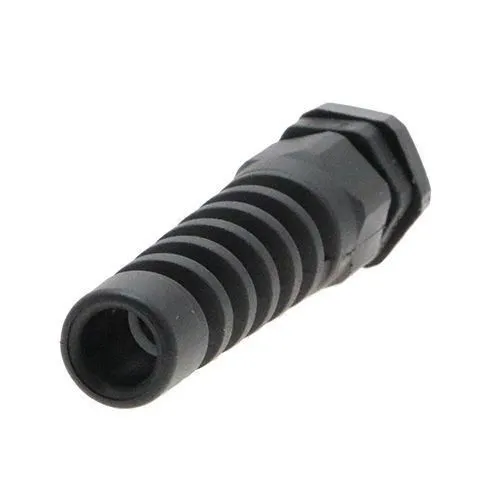 M12 x 1.5mm Spiral Cable Gland (9mm Thread Length) - 3mm-6.5mm Cable | Black