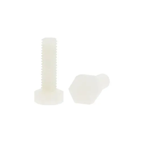 M8 x 60mm Nylon Hex Set Screw (DIN 933) | Natural