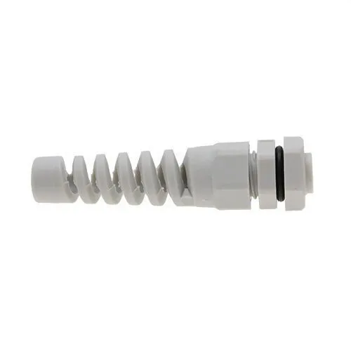 M16 x 1.5mm Spiral Cable Gland (9mm Thread Length) - 4mm-8mm Cable | Grey