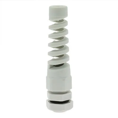 M16 x 1.5mm Spiral Cable Gland (9mm Thread Length) - 4mm-8mm Cable | Grey