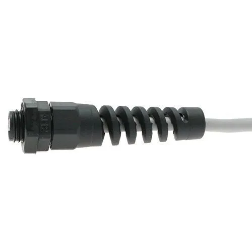 M20 x 1.5mm Spiral Cable Gland (10mm Thread Length) - 6mm-12mm Cable | Black