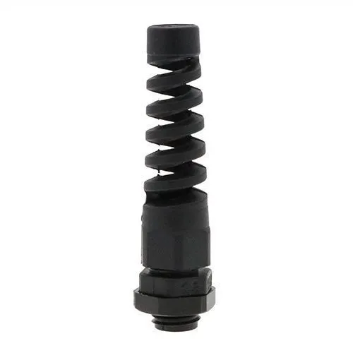 M20 x 1.5mm Spiral Cable Gland (10mm Thread Length) - 6mm-12mm Cable | Black