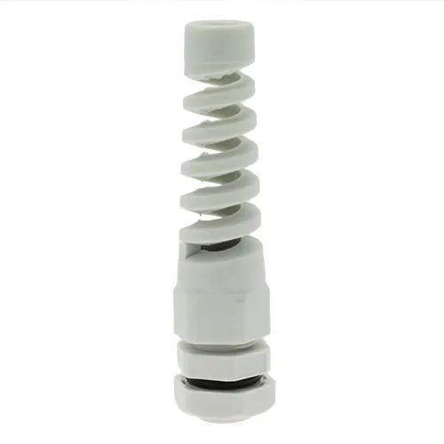 M20 x 1.5mm Spiral Cable Gland (10mm Thread Length) - 6mm-12mm Cable | Grey