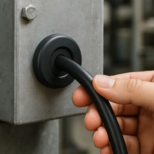 Closed Rubber Grommets - 22mm Hole Diameter - 18.4mm ID - Black TPE