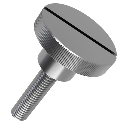 M4 x 8mm Slotted Knurled Thumb Screw DIN 465 A1 Stainless Steel